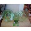 Image 1 : Depression glass, green,set of 5 plates, et al #1314583