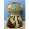 Image 1 : Glass Mushroom Form Jar Folk Art Nouveau Style #1314986