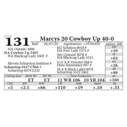 Marcys 20 Cowboy Up 40-0