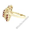 Image 7 : Estate 14kt Yellow Gold 1.44 ctw Diamond & Ruby Cocktail Ring