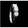 Image 4 : 1.00 ctw Diamond Three Stone Ring - 14KT White Gold