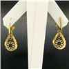 Image 4 : Vintage 18K Yellow Gold 1.0 ctw Pear Shape Garnet Dangle Drop Lever Back Earring