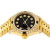 Image 6 : Rolex Ladies 18K Yellow Gold Black Diamond And Sapphire President Wristwatch Wit