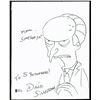 Image 1 : DAVID SILVERMAN "MMM...SIMPSON, EH?" SIGNED 8X10 HAND DRAWN MR BURNS SKETCH (BAS)