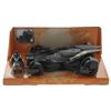 Image 1 : BEN AFFLECK SIGNED METALS DIE-CAST JUSTICE LEAGUE BATMOBILE & BATMAN FIGURE (BAS)