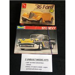 2 UNBUILT MODEL KITS (AMT '36 FORD/ REVELL '57 CHEVY)