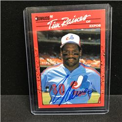 TIM RAINES SIGNED DONRUSS BASEBALL CARD