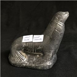 ORIGINAL HAND MAD WOLF SOAP STONE SCULPTURE (6")