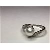 Image 2 : 14K White Gold Pearl and Diamond Ring