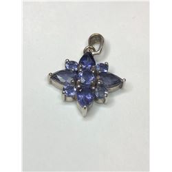 10K White Gold Amethyst Pendant