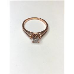 14K Rose Gold Diamond Engagement Ring