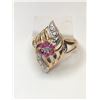 Image 1 : 10K Yellow and White Gold Ruby Ring