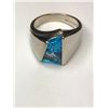 Image 1 : 10K White Gold Blue Topaz Ring