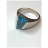 Image 3 : 10K White Gold Blue Topaz Ring
