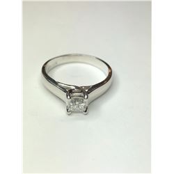 14K White Gold Diamond Engagement Ring