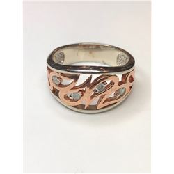 10K White and Rose Gold Diamond Ring