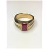 Image 1 : 14K Yellow Gold Synthetic Ruby Ring