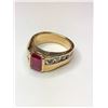Image 2 : 14K Yellow Gold Synthetic Ruby Ring