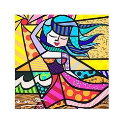 Romero Britto  New Summer  Hand Signed Giclee on Canvas; Authenticated