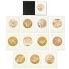 Image 1 : Guillaume Azoulay, "Zodiac Suite" Limited Edition Etchings (Sepia) with Gold Leaf, each numbered 1/3