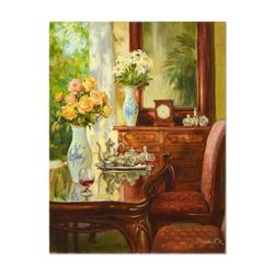 Sasha Yutkin, "Aperitif" Original Oil Painting on Canvas, Hand Signed with Letter of Authenticity.