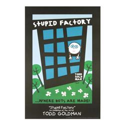 "Stupid Factory, Where Boys Are Made!" Collectible Lithograph Hand Signed by Renowned Pop Artist Tod