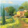 Image 2 : Ming Feng, "Lone Cypress" Original Oil Painting on Canvas, Hand Signed with Letter of Authenticity.