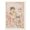 Image 1 : "Lotte and Her Children" Limited Edition Lithograph (30" x 41.5") by Edna Hibel, Numbered and Hand S