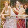 Image 2 : Pino (1939-2010), "Waiting on the Balcony" Artist Embellished Limited Edition on Canvas (48" x 36"),