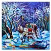 Image 1 : Yana Rafael, "Touring Central Park" Hand Signed Original Painting on Canvas with COA.