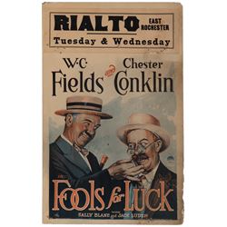 W. C. Fields window card for Fools for Luck.