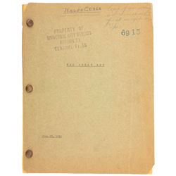 Ralph Ceder, Associate Director’s personal copy of Never Give a Sucker an Even Break script.