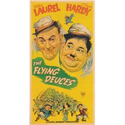 Stan Laurel and Oliver Hardy three-sheet poster for Flying Deuces.