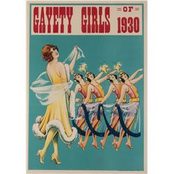 Gayety Girls of 1930 (2) theater pin-up posters on linen.