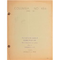 Moe Howard's script for  The Three Stooges  film Boobs in Arms with self-portrait & signature by Moe