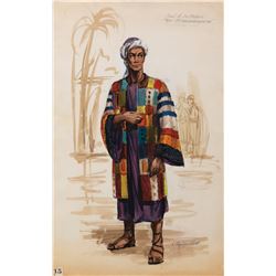 Dorothy Jeakins and Marilyn Sotto (2) costume sketches of male characters for The Ten Commandments.