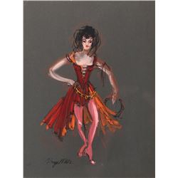 The Wonderful World of the Brothers Grimm collection of (5) costume sketches by Mary Wills.