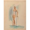 Image 3 : Esther Williams (3) swimsuit and mermaid sketches with 1-attributed to designers Kay Dean and Irene.