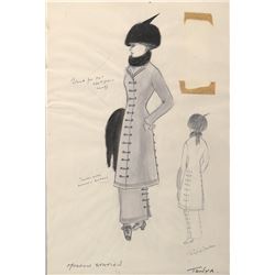 Geraldine Chaplin “Tonya” (2) costume sketches by Phyllis Dalton for Doctor Zhivago.