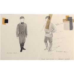 Children (2) costume sketches by Phyllis Dalton for Doctor Zhivago.