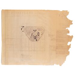 1955 Disneyland park original overview blueprint.