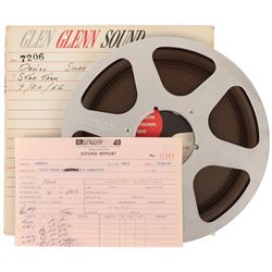 Vintage reel-to-reel tape labeled “Desilu Score Star Trek 9/20/66” with original sound report.