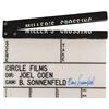 Image 1 : Miller's Crossing clapperboard signed by Barry Sonnenfeld.