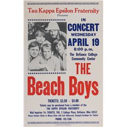 Beach Boys Defiance College Community Center concert poster.