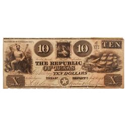 Republic of Texas $10 Bill Treasury Note