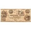 Image 1 : Republic of Texas $20 Bill Treasury Note