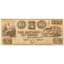 Republic of Texas $10 Bill Treasury Note