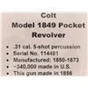 Image 3 : Colt Model 1849 .31 Pocket Revolver in Case