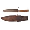 Image 2 : Large Bowie Knife with Stag Handle & Sheath