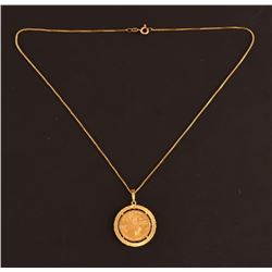 Indian Head $5 Gold Coin Pendant & Chain